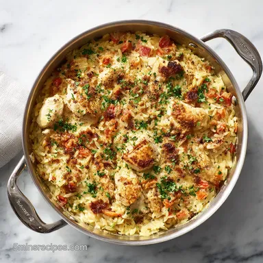 Boursin Orzo Bake with Chicken for 4 Servings: Creamy and Baked