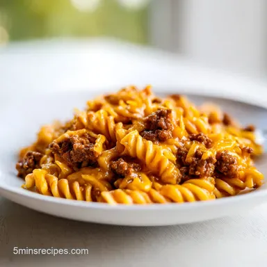 Cheeseburger Pasta: One-Pot Recipe Card