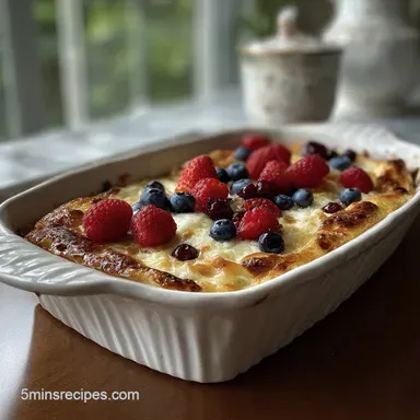 Pancake Breakfast Casserole: Overnight Prep Recipe Card