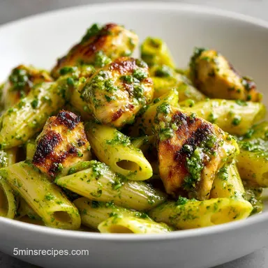 Pesto Chicken Pasta in 30 Minutes Recipe Card