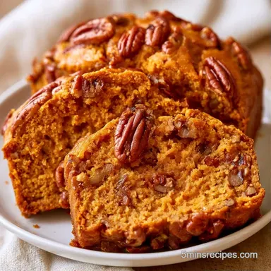 Pumpkin Bread with Pecans in 80 Minutes Recipe Card