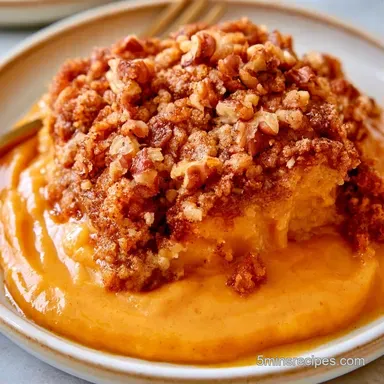 Pumpkin Dump Cake with Spice Cake Mix Recipe Card