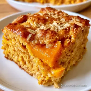Pumpkin Pie Baked Oatmeal for 8 Servings Recipe Card
