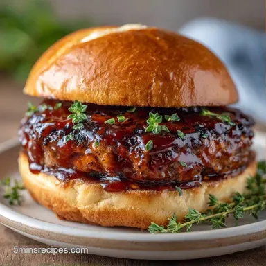 Quick BBQ Burger Recipe for 4 Servings Recipe Card