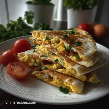 Quick Breakfast Quesadilla: 10 Minute Crunch
