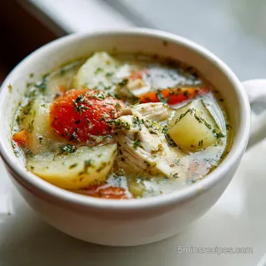 Chicken Potato Soup Recipe with Garlic in 35 Min Recipe Card