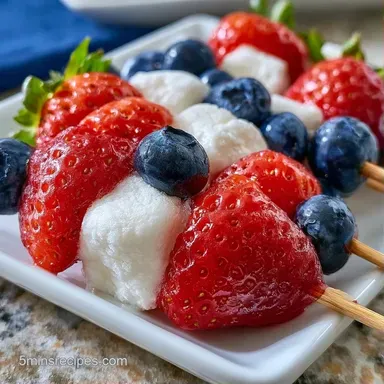 Red White Blue Fruit Snack in 15 Minutes Recipe Card