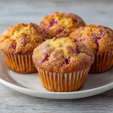 Rhubarb Cinnamon Muffin in 35 Minutes
