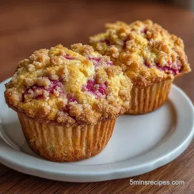 Rhubarb Streusel Muffins with Sour Cream Recipe Card
