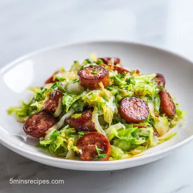 Sausage Cabbage Skillet with Smoked Kielbasa: Pan-Seared Recipe Card