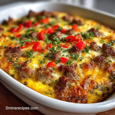 Breakfast Idea for a Crowd with Sausage and Egg Casserole: Make-Ahead