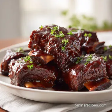 Short Ribs Recipe with Red Wine: Silky Recipe Card
