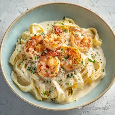 Shrimp Fettuccine Alfredo for 4 Servings with Pan-Seared Shrimp