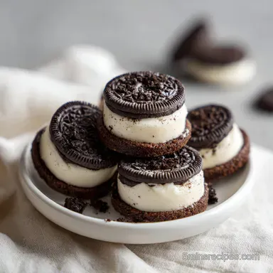Skinny No Bake Oreo Cheesecake Bites with Greek Yogurt Recipe Card