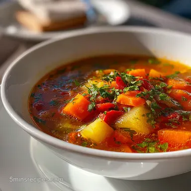 Slow Cooker Vegetable Soup Recipe: 6h 20min Recipe Card