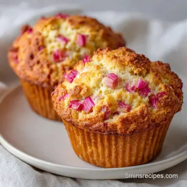 Sour Cream Rhubarb Muffins in 35 Minutes Recipe Card
