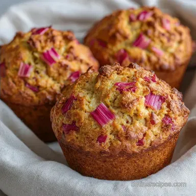 Sour Cream Rhubarb Muffins in 35 Minutes