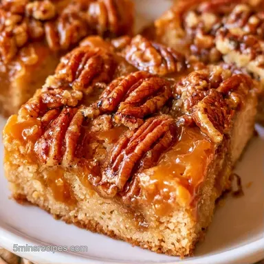 Spiced Pecan Pie Bars for 24 Servings Recipe Card