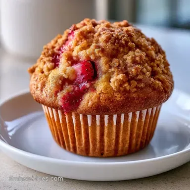 Strawberry Rhubarb Muffins in 45 Minutes