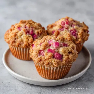 Rhubarb Muffins in 40 Minutes Recipe Card
