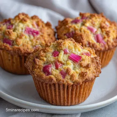 Tender Rhubarb Muffins in 35 Minutes Recipe Card