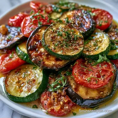 Eggplant Zucchini Gratin for 6 Servings Recipe Card