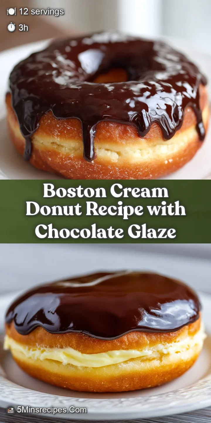 Close-up of a glistening chocolate-glazed donut with a peek of the smooth, yellow custard oozing from within.