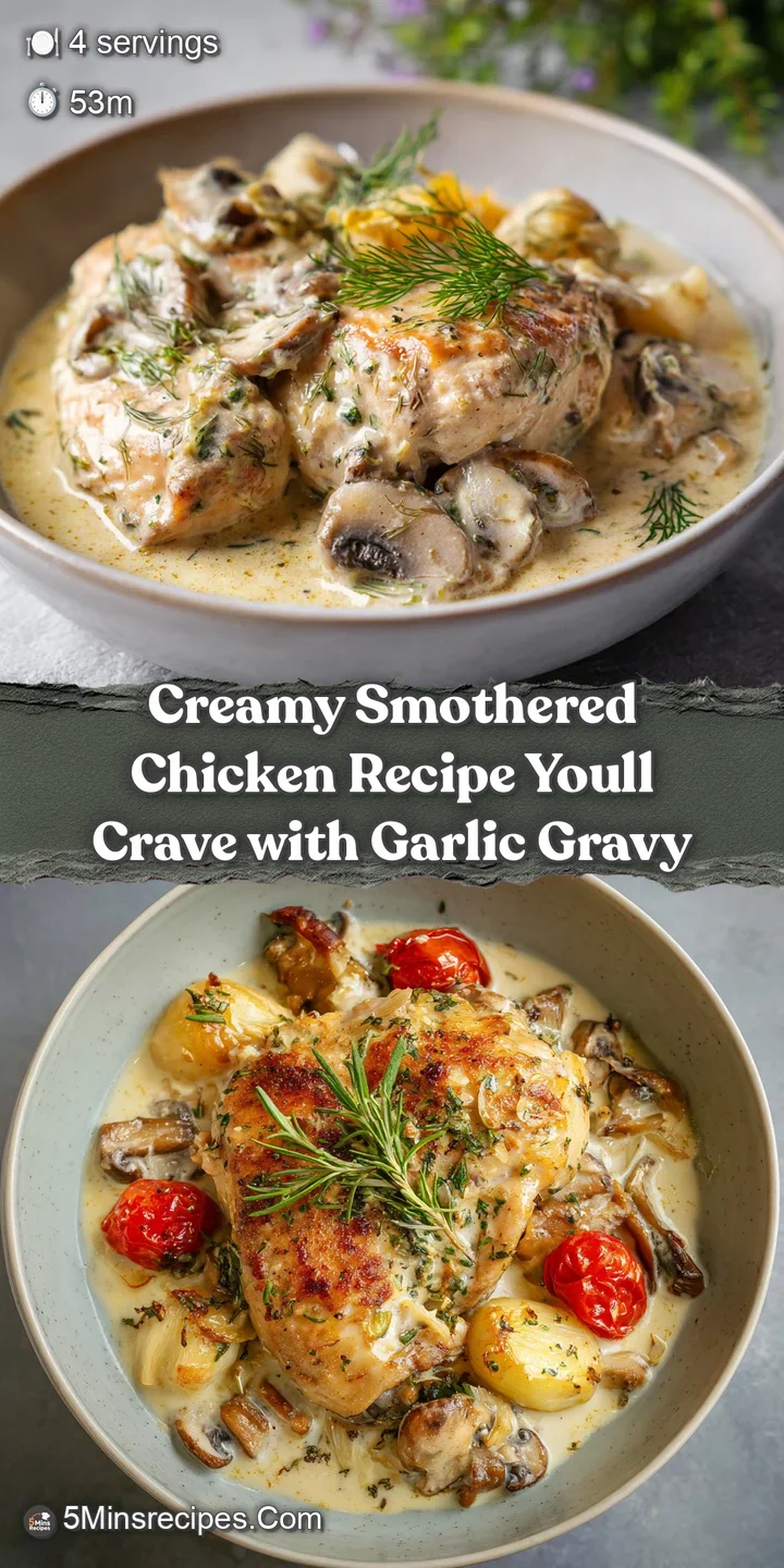 Close-up of succulent chicken in a thick, glossy gravy, showing its luscious, savory texture.