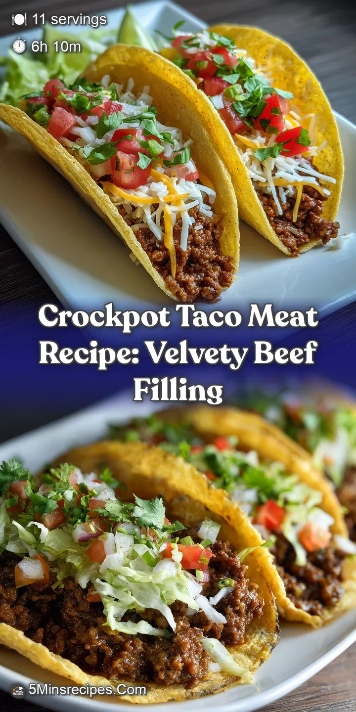 Close-up of perfectly browned taco meat, showing a delicious mix of textures and glistening spices, ready to be piled into...