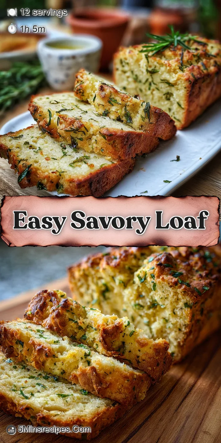 Close-up of warm quick bread revealing soft, airy crumb speckled with garlic and herbs. Crusty, golden-brown exterior invi...