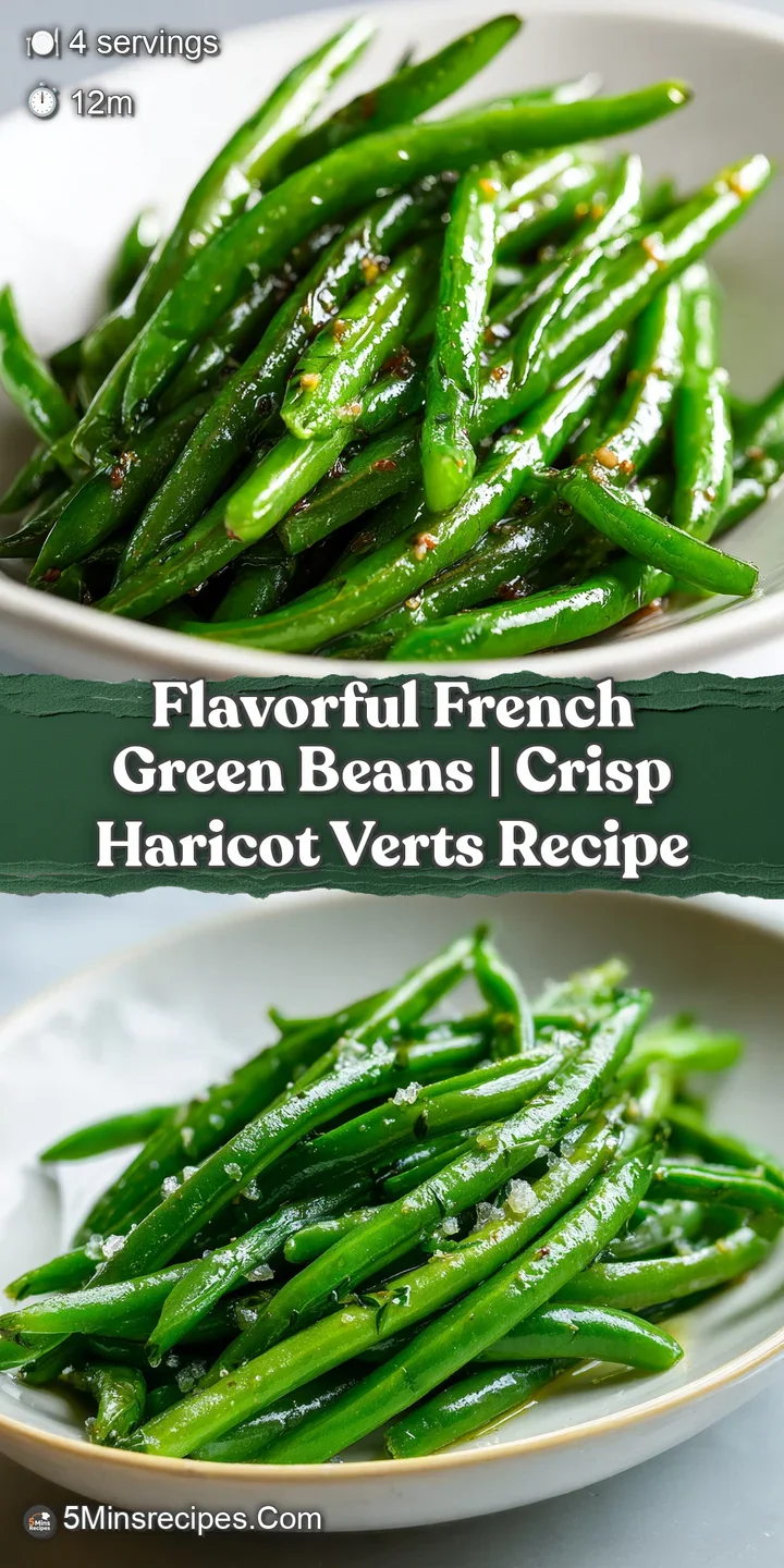 Close-up of vibrant green French beans tossed in oil, showcasing their crisp texture and a scattering of toasted almonds.