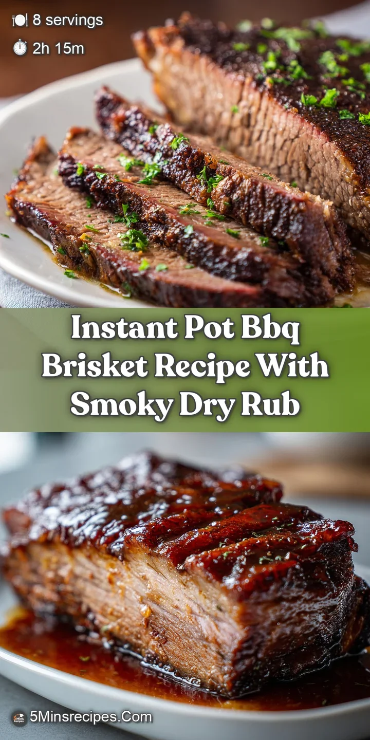 Close-up of glistening, shredded brisket, coated in a smoky BBQ sauce. The meat appears incredibly tender and flavorful.