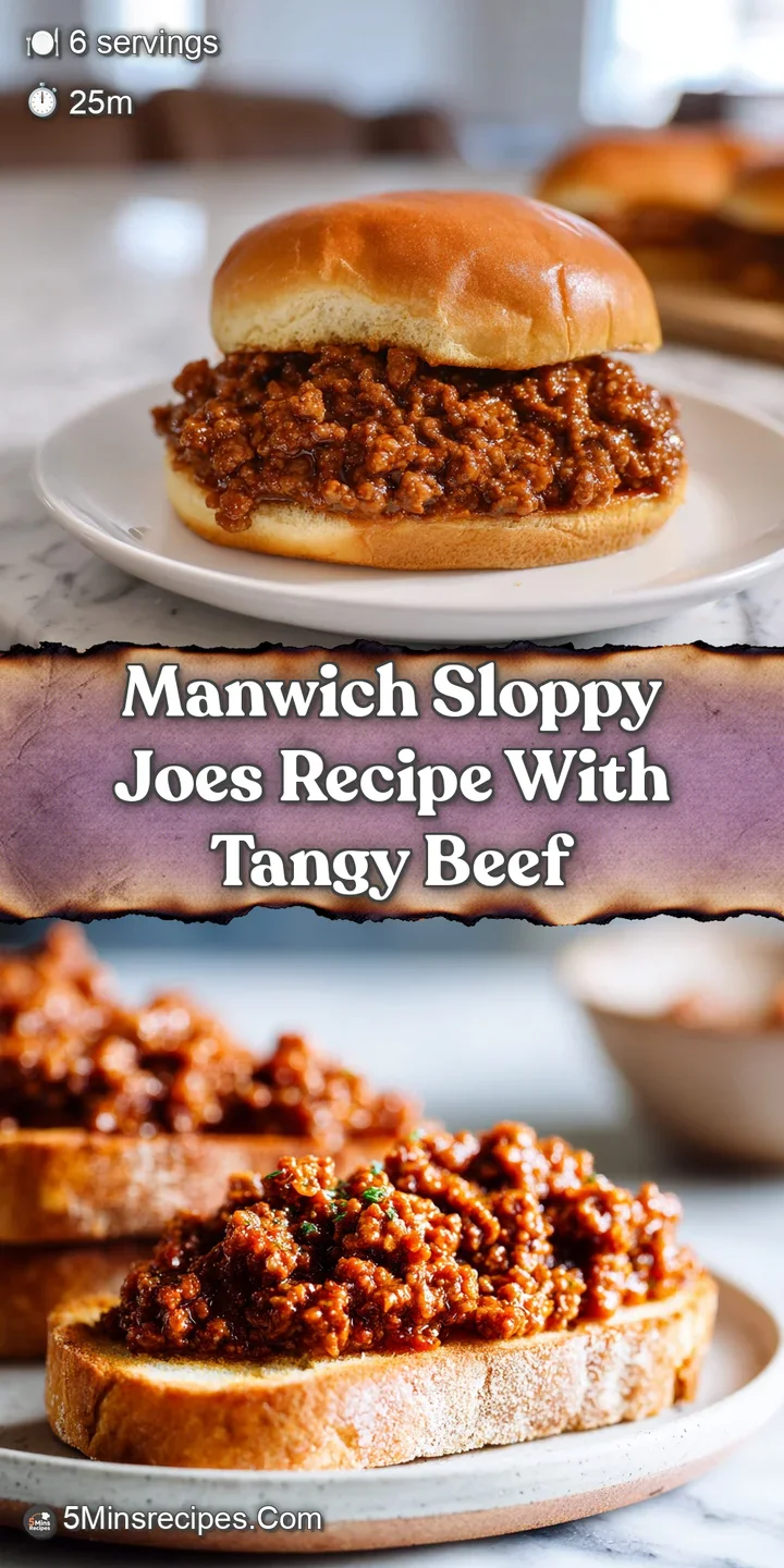 Close-up of a Manwich Sloppy Joe, highlighting the rich, reddish-brown sauce and the texture of the seasoned ground beef.