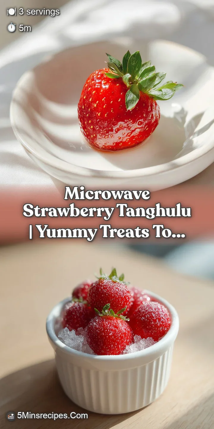 Close-up of a bright red strawberry with a translucent, shimmering sugar glaze, highlighting its textured surface.