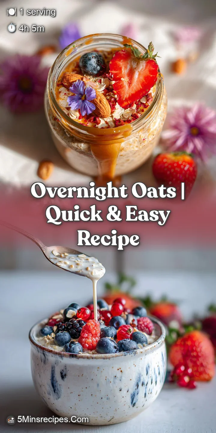 Close-up of creamy overnight oats, showcasing the juicy burst of blueberries and raspberries. Hints of crunchy chia seeds ...