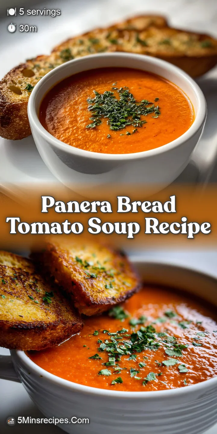 Close-up of rich, red tomato soup with flecks of herbs. Swirls of cream add a smooth texture. Steam rises, inviting warmth.