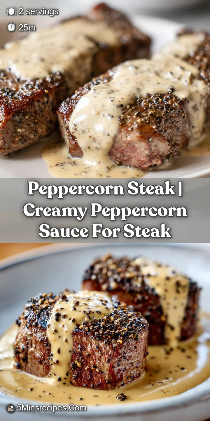 Macro shot of juicy beef with a caramelized crust and glossy, pepper-flecked cream sauce dripping down the side.