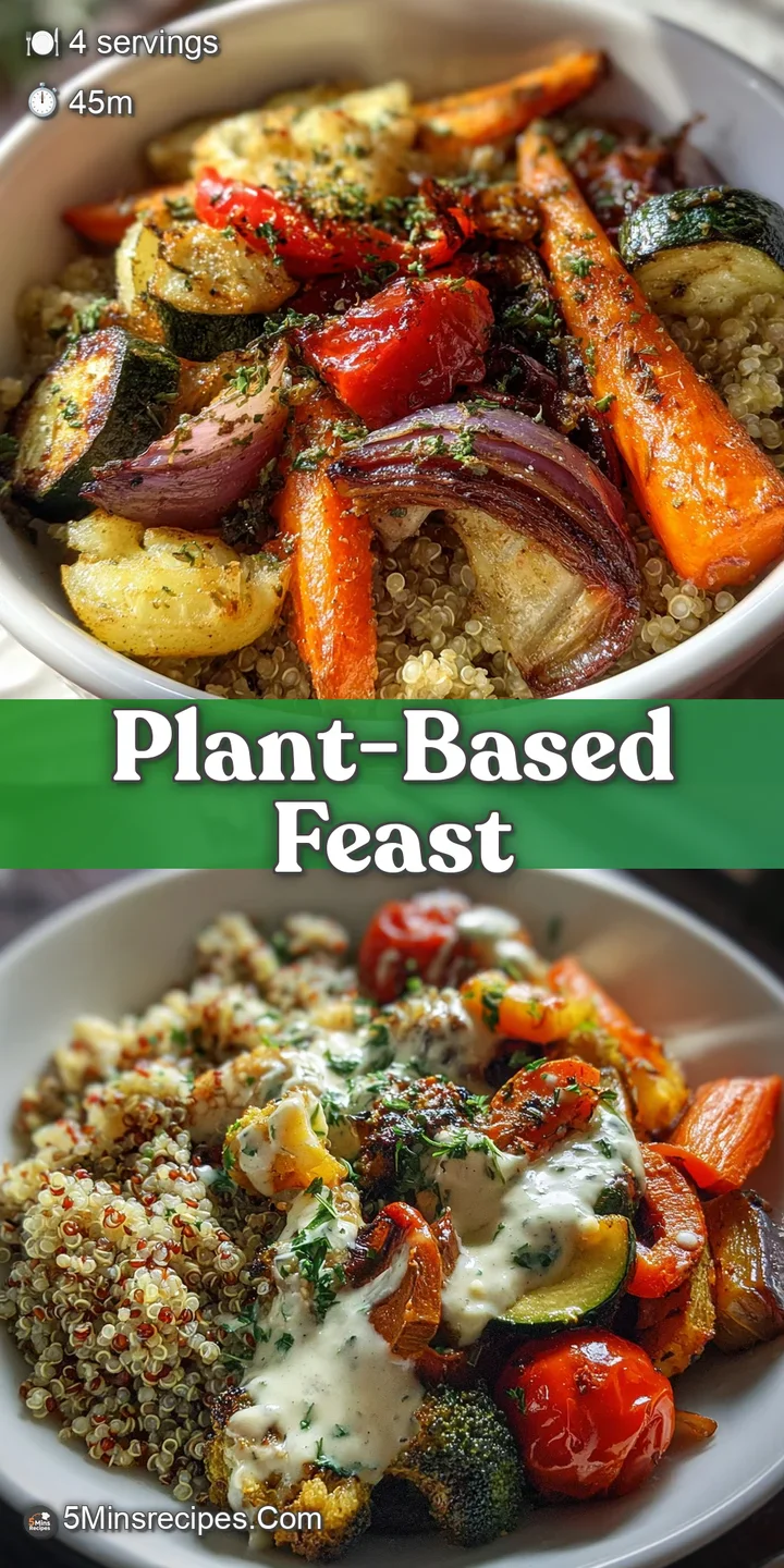 Close-up reveals the caramelized texture of roasted sweet potatoes and bell peppers, glistening with oil and sprinkled wit...