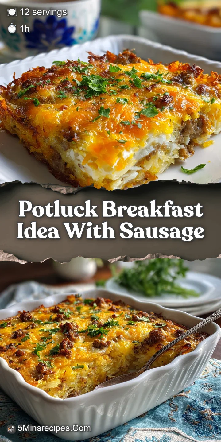 Close-up of a breakfast casserole, highlighting the browned sausage, gooey cheese, and slightly crisp edges for appetizing...