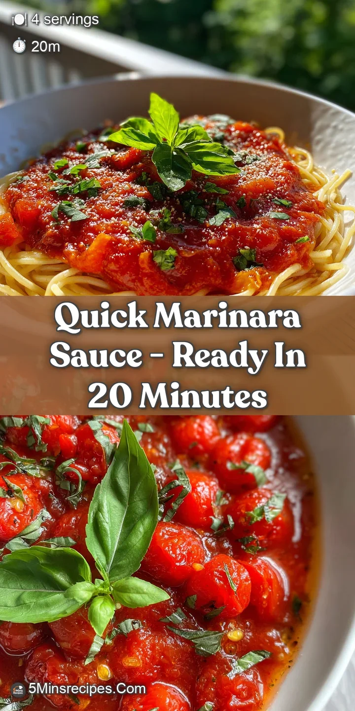 Close-up view of rich, red marinara, highlighting the crushed tomato texture and vibrant green basil ribbons stirred within.