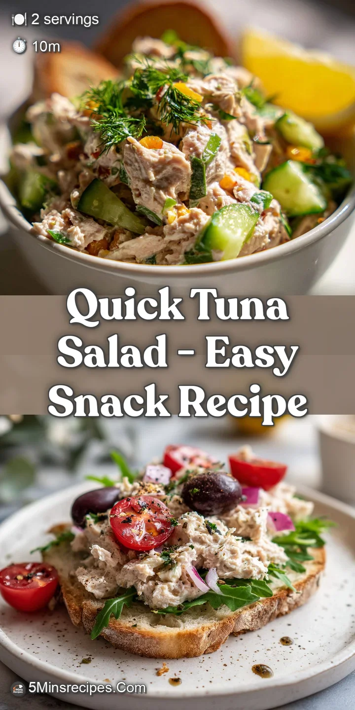 Close-up of tuna salad: chunks of tuna, creamy mayonnaise binding it all, flecks of herbs. Light reflects on the surface, ...