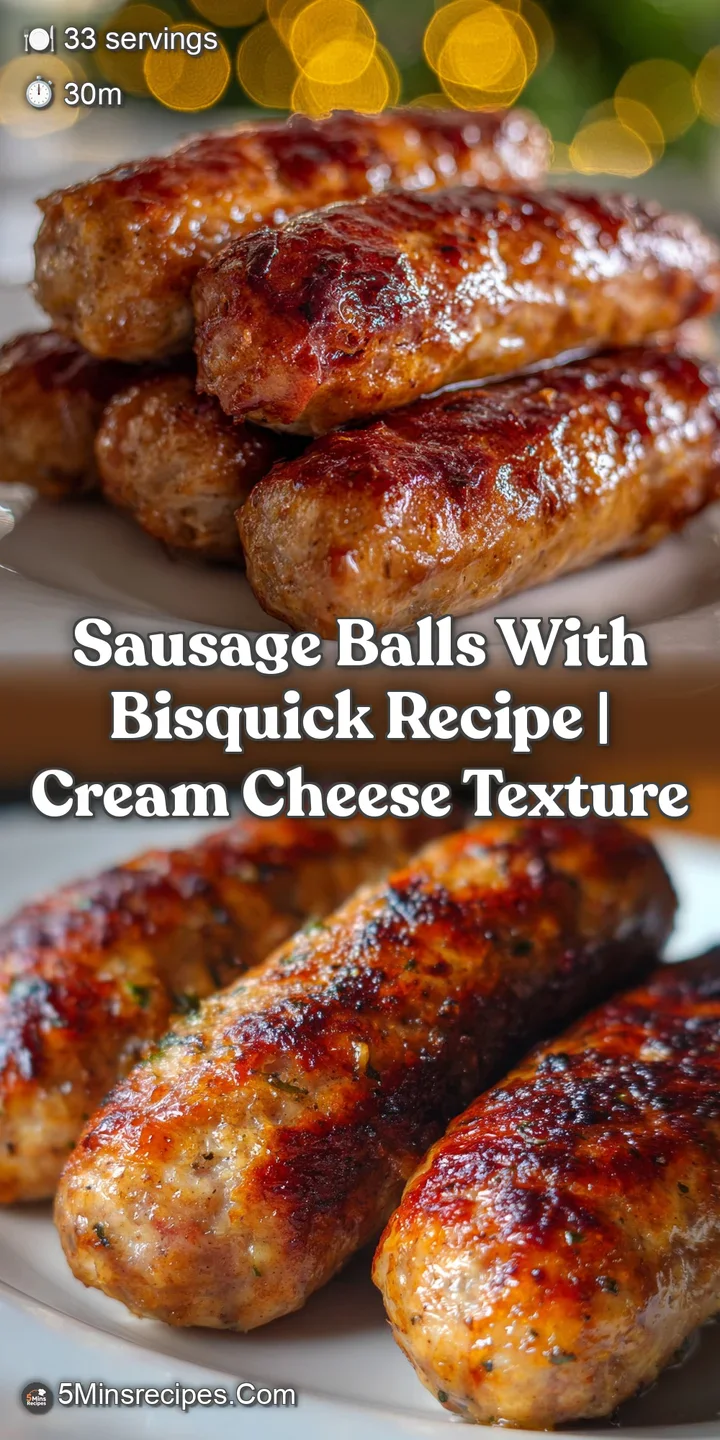 Close-up of a single, freshly baked sausage ball. A flaky, inviting exterior gives way to a tender interior. Steam gently ...