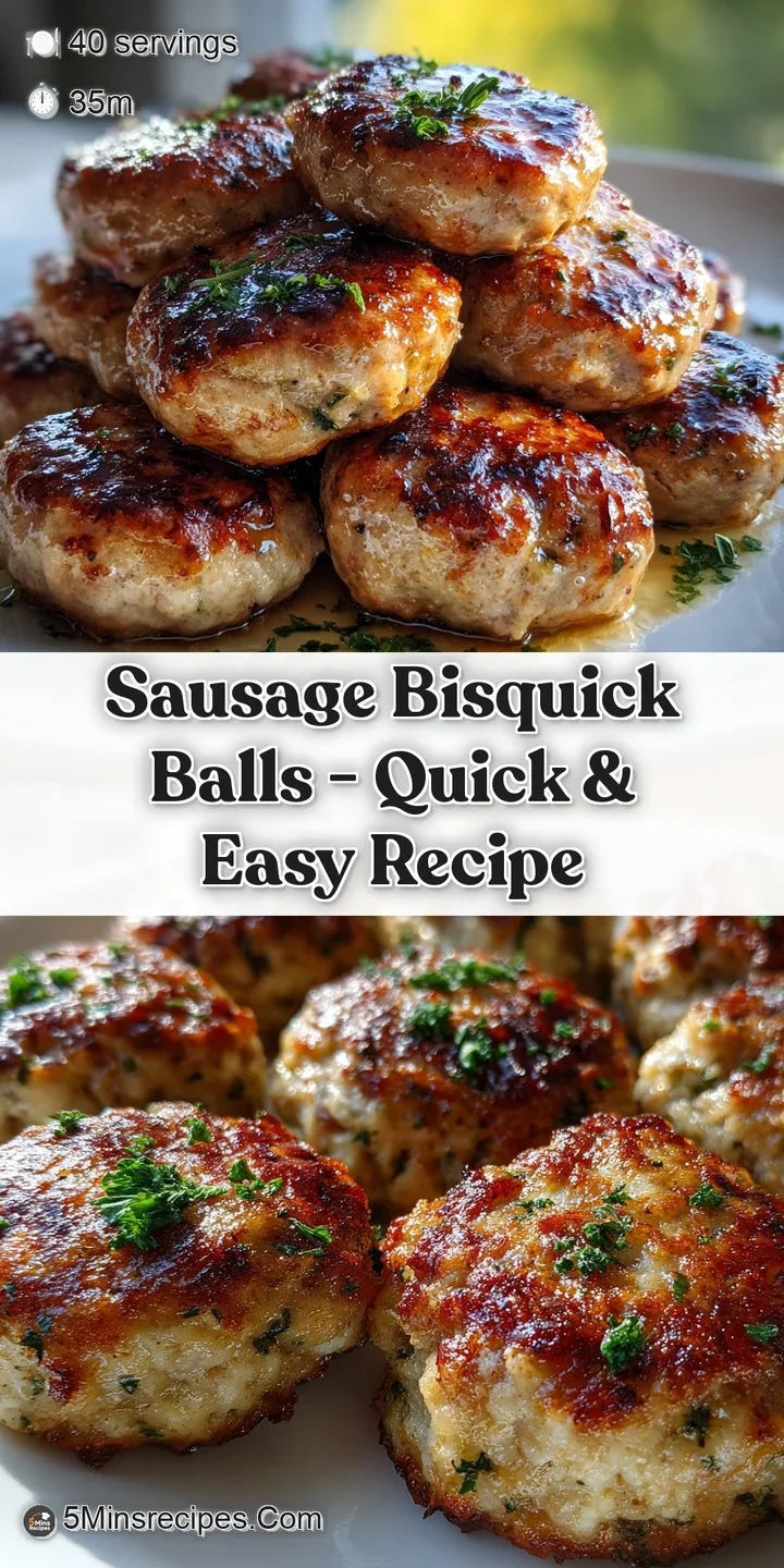 Close-up of a freshly baked sausage ball, showcasing the flaky texture and savory sausage filling. A delightful golden-bro...