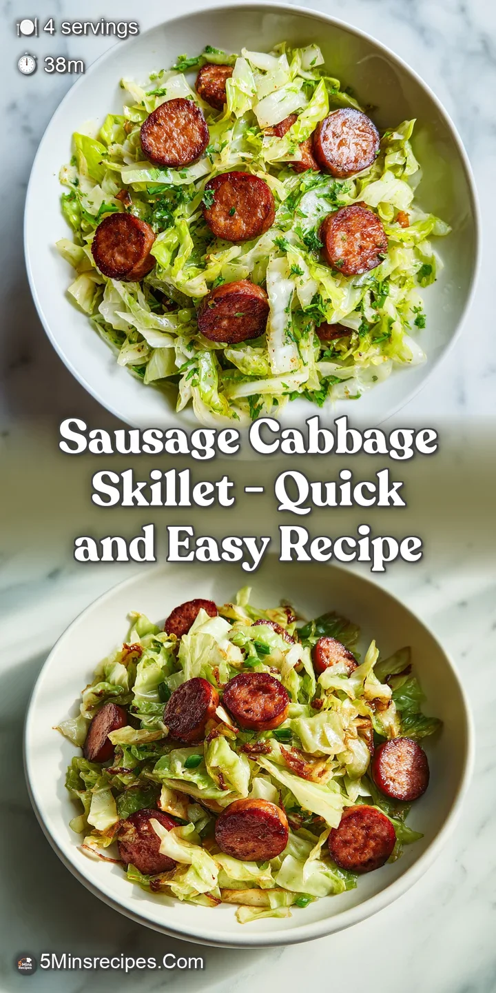 Macro shot of charred sausage edges and soft, translucent cabbage ribbons glistening under warm, bright lighting.
