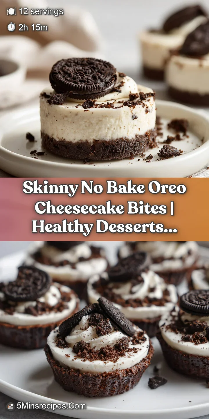 Close-up of a bite-sized cheesecake with a rich, crumbly dark cookie crust and smooth filling.