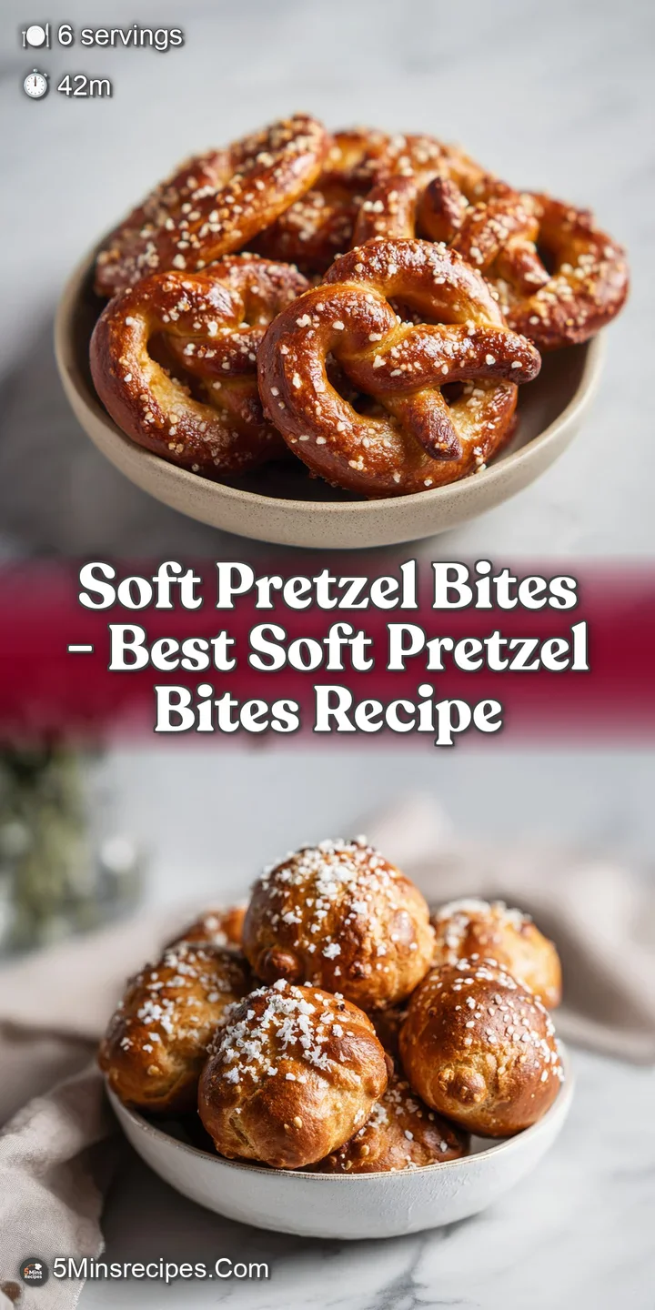 Chewy, golden pretzel bite with a generous sprinkle of coarse salt, captured in a close-up.