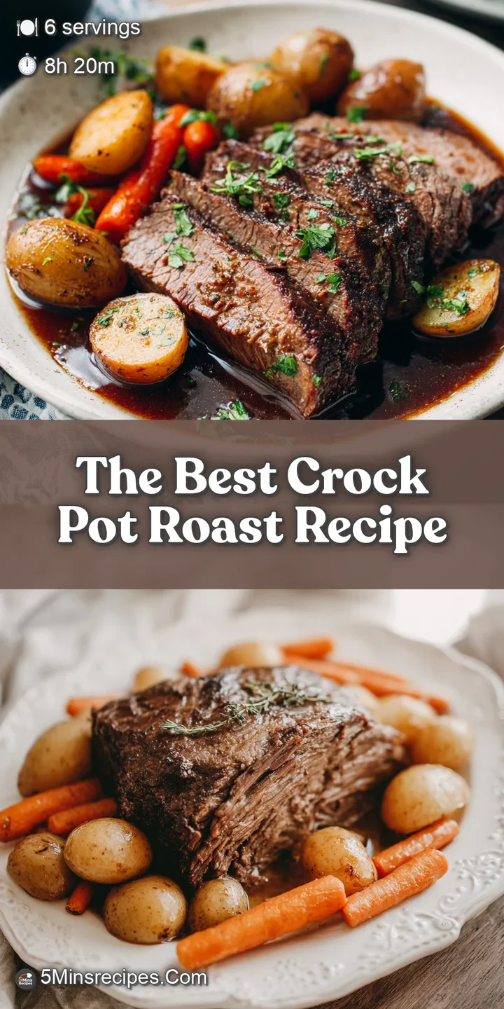 Close-up of fork tender pot roast, shredded and glistening, with bits of caramelized onion and a rich, dark gravy coating ...