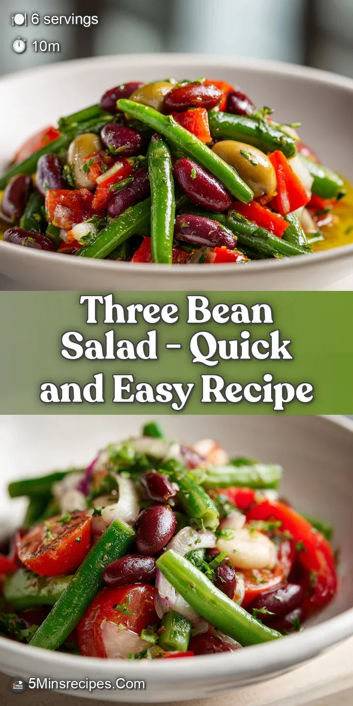Close-up of a refreshing three-bean salad, showcasing tender beans, sweet corn, and red pepper bits.