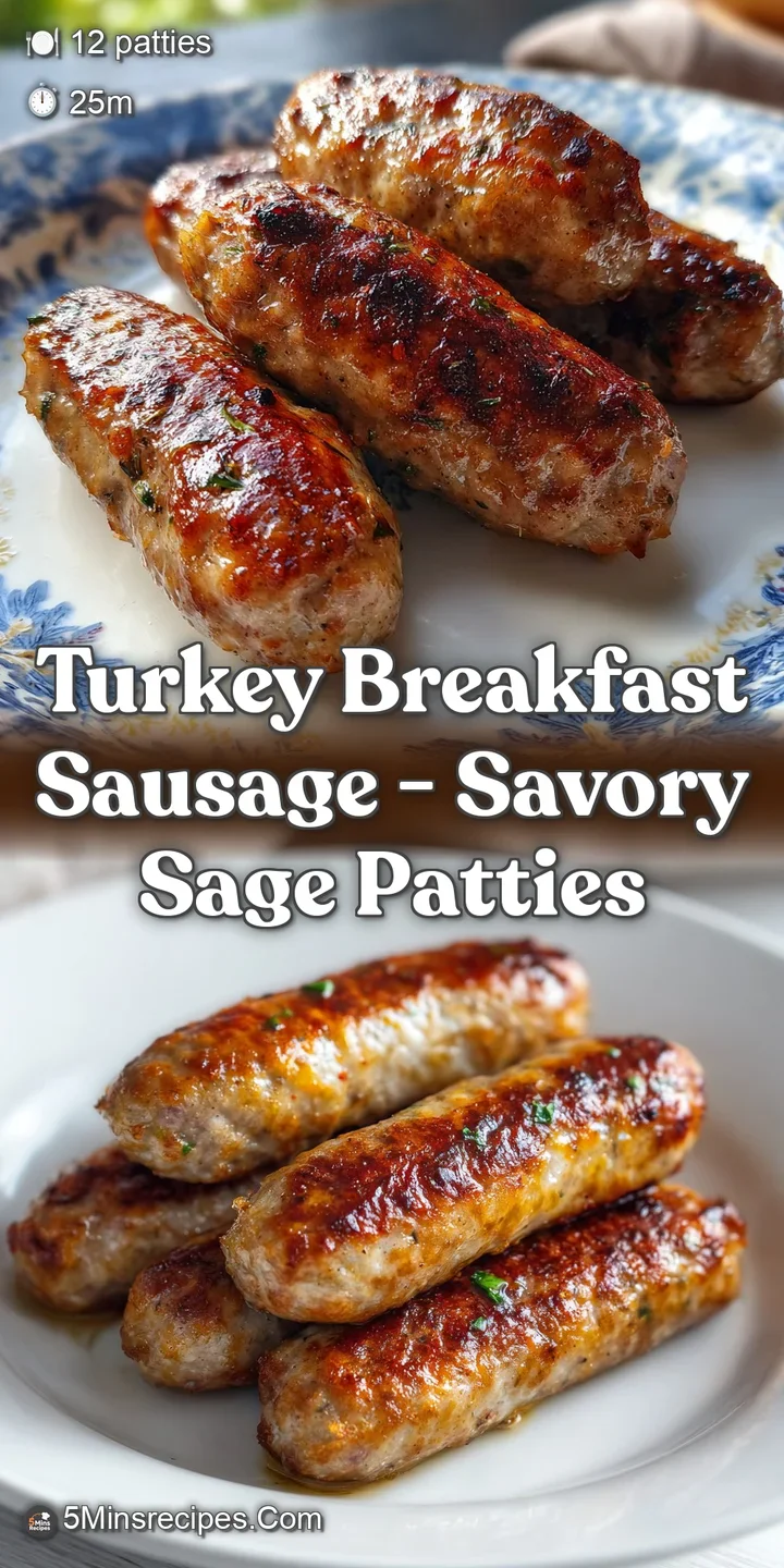 Close-up of a juicy turkey sausage patty, speckled with herbs, offering a satisfying texture and rich, savory aromas.