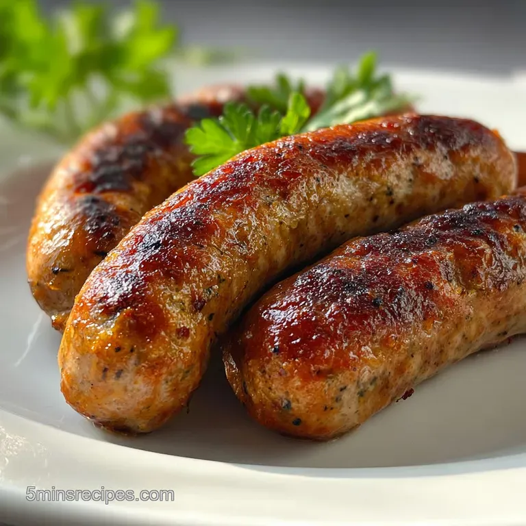 Pile of golden-brown sausage rounds on a biscuit with egg. Topped with herbs, creating a colorful, delicious breakfast.